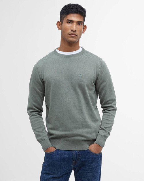 Barbour Pima Cotton Crew Neck Sweater - Agave Green