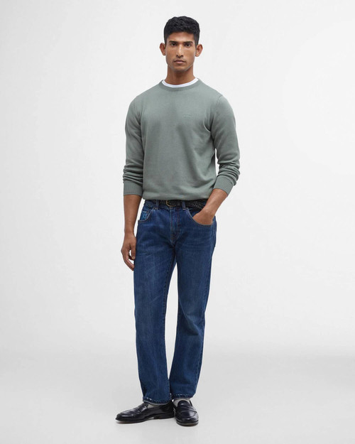 Barbour Pima Cotton Crew Neck Sweater - Agave Green