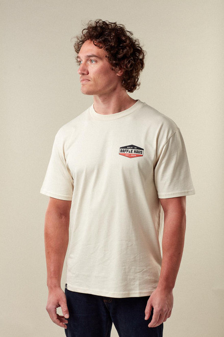 Baffle Haus Retro Tee - Vintage Cream