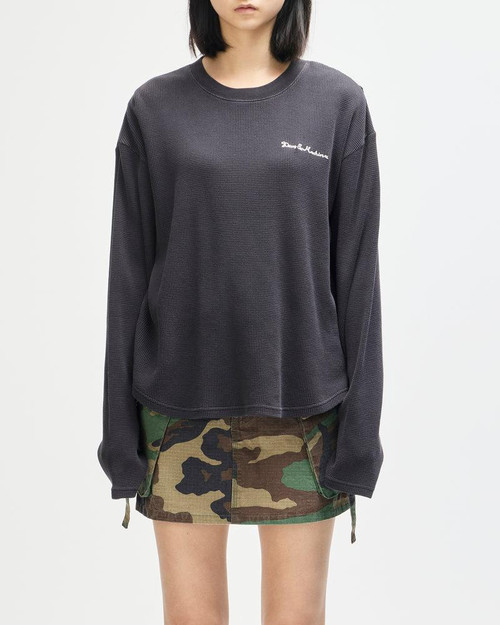 Deus Washed Waffle LS Top - Anthracite Grey