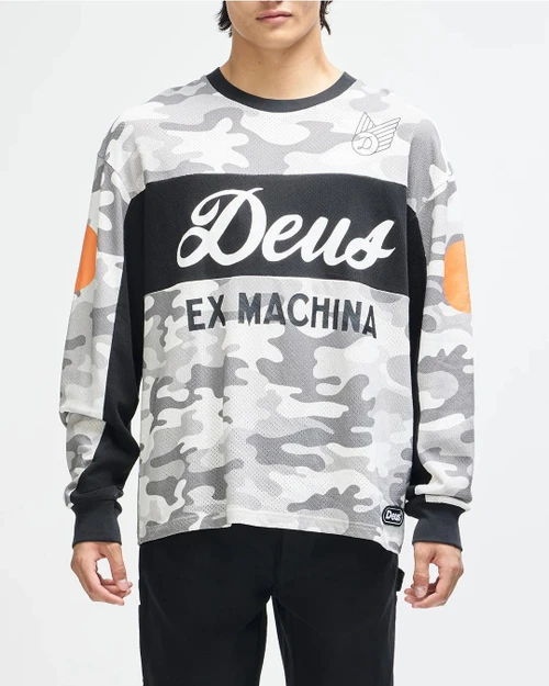Deus Ombre Moto Jersey - Grey Camo