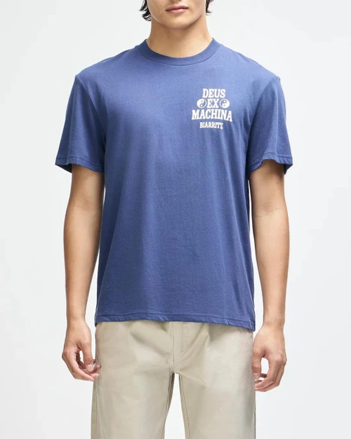 Deus Biarritz Ceramic Tee - Mechanic Blue