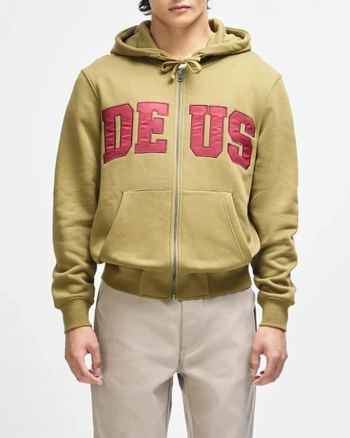 Deus Victory Lap Zip Hoodie - Olive Green