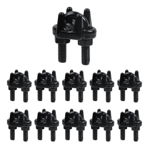 Pastlla 10 Pack 3/16 Inch M5 Wire Rope Cable Clip Clamp for Rigging (Black)