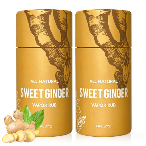 YIVANNUO 2PCS Sweet Ginger Vapor Rub Stick, All-Natural Herbal Balm Multipurpose Vapor Rub with Ginger and Peppermint extracts for Daily Body Massage