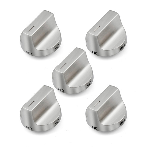 W11122880 Stove Knobs Replacement Parts for Whirlpool Gas Range Oven Whirlpool WFG745H0FS1 WFG770H0FZ0 Stainless Steel Range Surface Burner Control Cooktop Metal Gas Stove Knobs Parts 5 Pcs