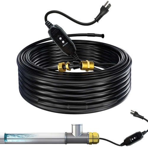 TOPDURE In-Pipe Heat Trace Cable, 3W/FT Self-Regulating Heating Cable 25ft