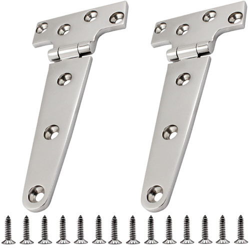 Laorde 316 Stainless Steel T Hinges Marine Grade 6'' x 3" Heavy Duty Boat Hatch Hinge (150 mm X 72 mm) 2 Pack Casting Cabinet Hardware Door Hinge with Screws
