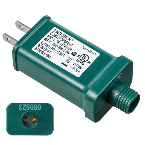 Enhon 29V LED Power Supply, UL Certification LED Transformer Replacement Class 2 Power Supply, Low Voltage Transformer US Plug Adapter for Christmas Tree Light, Green, Right Positive(TS-6W29V)