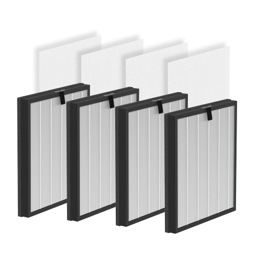 4 Pack HY4866 True HEPA Filters Replacement with Extra Pre-filter