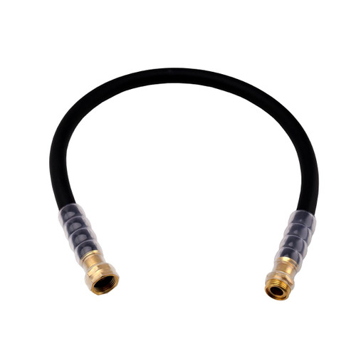 Heavy Duty Premium Garden Hose 3ft x 5/8", 300PSI Working, 1000PSI Burst, Hybrid Rubber Water Hose with Transparent Swivel Handle - Hot/Cold Water - Five Layered Braiding with Brass fittings (Black)