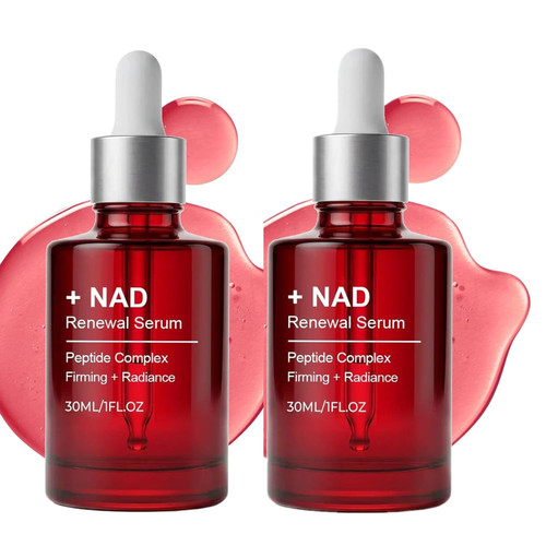 2Pcs EGF NAD+ Firming Serum for Face and Neck, Korean NAD Renewal Serum, Collagen Extract & Peptides Facial Serum, Anti-aging Reduces Wrinkles & Fine Lines, Looking Radiant Skin