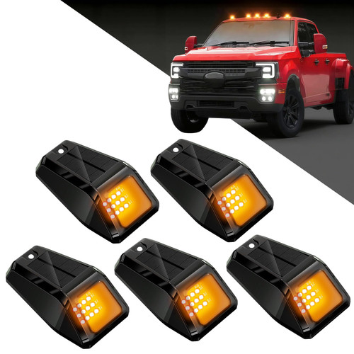 ALDST Wireless Solar Cab Lights for Trucks Roof Amber 5PCS