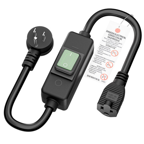 Outdoor 3-Prong ON/Off Switch Waterproof Extension Switch Cord 1.5FT