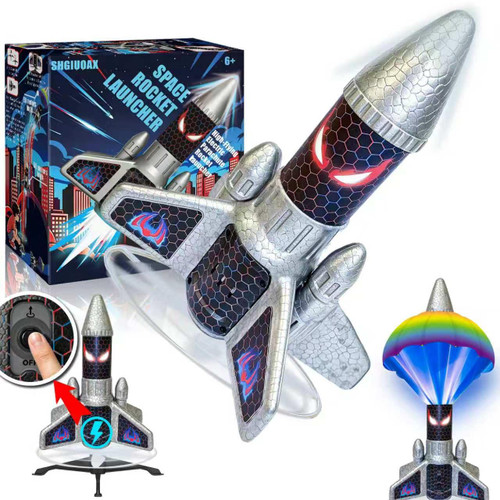 260FT Rocket Launcher for Kid,Electric Auto Launch with Parachute Night LED