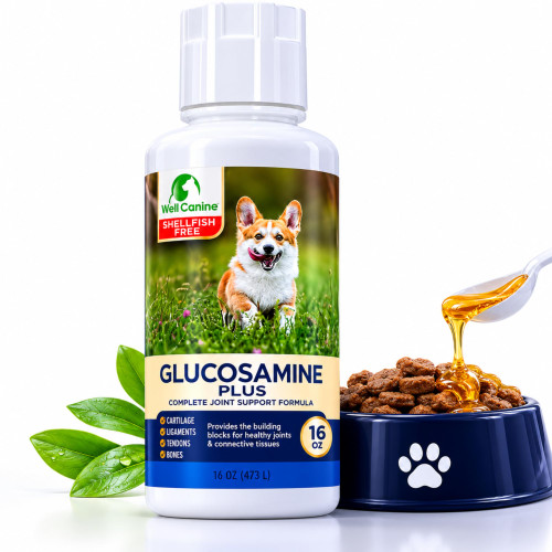 Liquid Glucosamine for Dogs, Hip & Joint Supplement with Chondroitin 16 oz