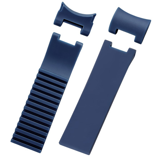 HiCycle2 Silicone Rubber Diver Band Strap Replacement For Ulysse Nardin Marine Watch 22mm (Blue)
