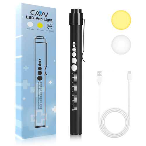 CAVN Rechargeable Pen Light with Pupil Gauge LED Penlights for Nurses