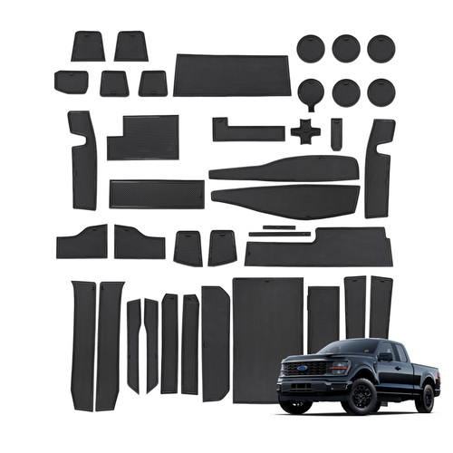 KOOGEN Center Console Pads for 2021-2026 Ford F150 38Pcs Black