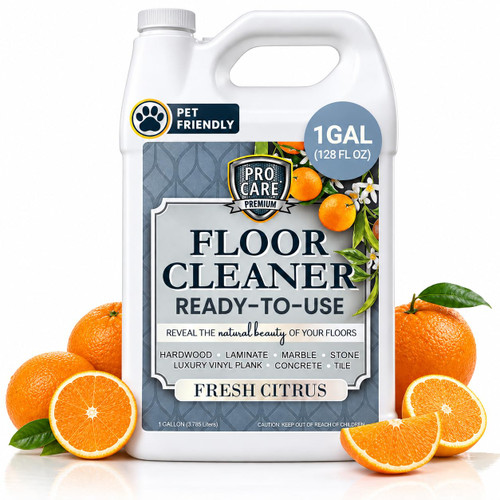 ProCare Floor Cleaner (Made in USA) | Streak-free Cleaner for Tile, Stone, Laminate, Vinyl & Natural Wood Floor Cleaner for Mopping, Household Supplies, Cleaning Solution with Citrus Aroma - 1 Gallon
