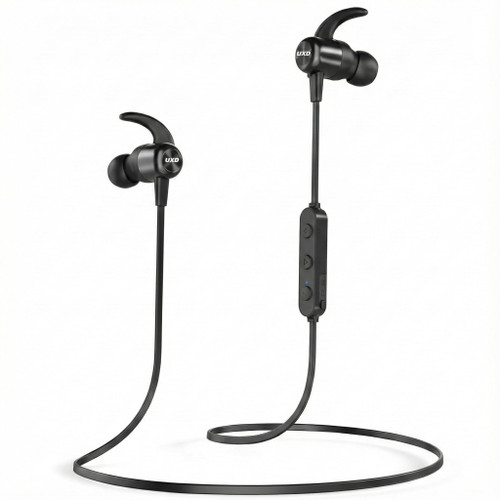 UXD Wireless Bluetooth in Ear Headphones, Noise Cancelling Earbuds with Bluetooth 5.0 & CVC8.0 Mic, IPX7 Waterproof, Magnetic Design - 20H Playtime for Gym, Running, Cycling, Sports (Black)