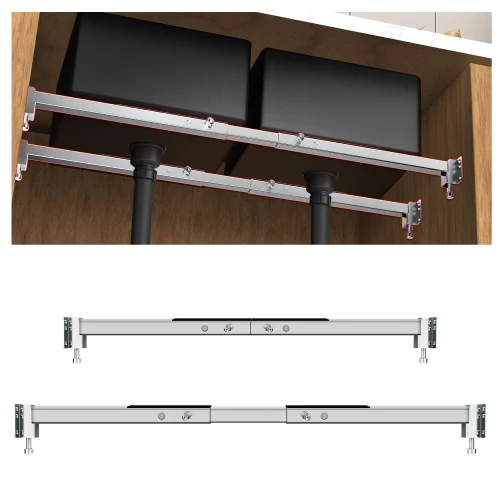 Qualward Undermount Sink Supports Brackets,Adjustable Undermount Sink Support, Stainless Steel Installation Kit for Undermount Kitchen Sink (21-32 inches)
