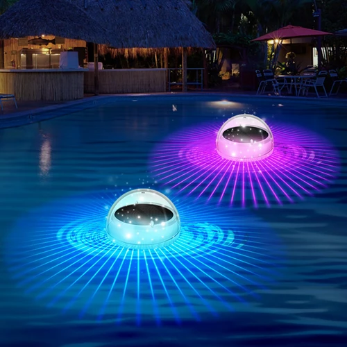 Pugwoy Solar Floating Pool Lights,Pool Lights That Float with RGB Color Changing,Floating Pool Lights for Swimming Pool,Outdoor Light Up LED Pool Light for Hot Tub,Pond,Garden & Party Decor (2, RGB)