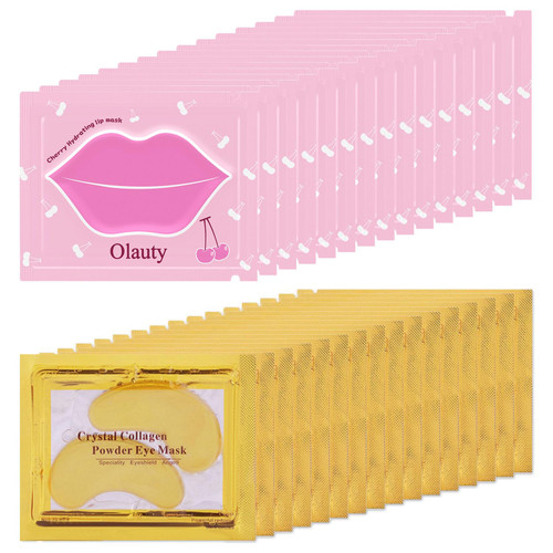 30 Pairs Lip Mask & Eye Mask, Chapstick Bulk, Hangover Kit, Lip Balm Bulk, Lip Gloss Bulk, Bridesmaid Gifts, Eye Patches for Puffy Eyes and Dark Circles, Eye Masks for Dark Circles and Puffiness