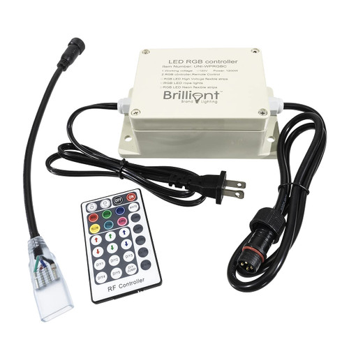 Outdoor Multi-Function RGB LED Color Changing Rope Light Controller - 120 Volt - RF Remote
