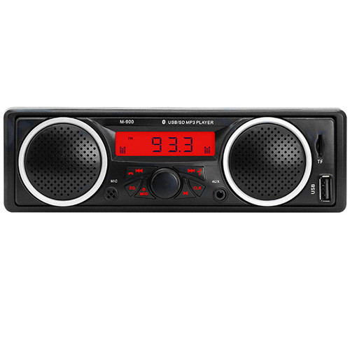 Single Din Car Stereo Bluetooth with Two Built-in Speakers 12-24V Car Radio