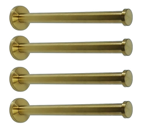 Golden Brushed Stainless Steel Single Heavy Duty Wall Mount Hook, Bath Towel Hooks, Robe Hooks, Coat Hanger, 4 PCS (8 inch)