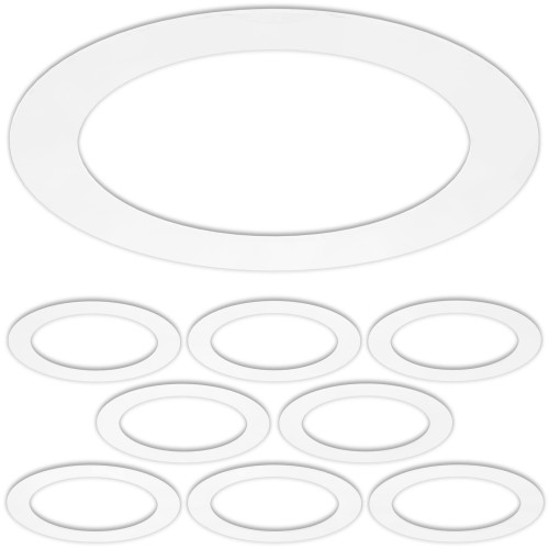 8 Pack Gloss Oversize Goof Trim Ring for Recessed Can Lighting Down Light, Outer Diameter 10 Inches, Inner Diameter 6.2 Inches