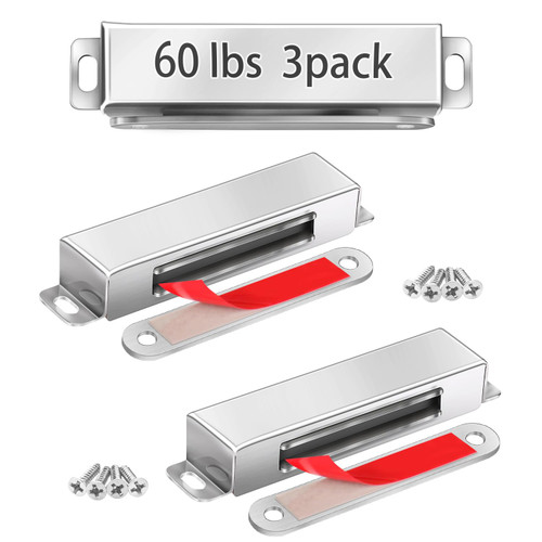Strong Cabinet Magnets for Closure 60 lbs 3 Pack - Hold Warped Doors Tight