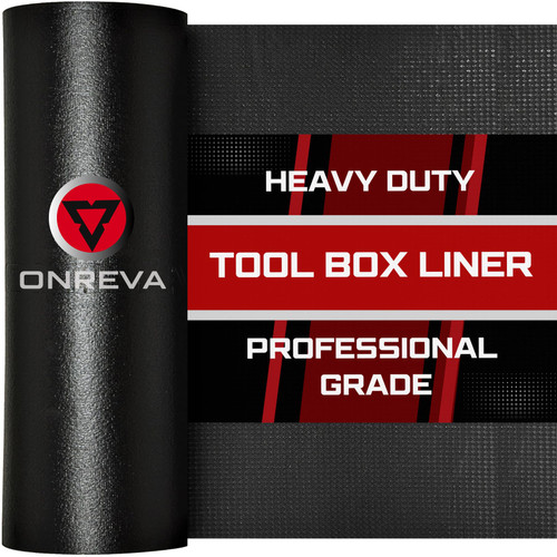 ONREVA Tool Box Liner 30" Wide x 22 Ft, 4mm Thick Heavy Duty Toolbox Drawer Liners for Tool Chest Cabinet Workbench & Garage Shelf, Protective Non-Slip Mat for Mechanics & Workshops, Black