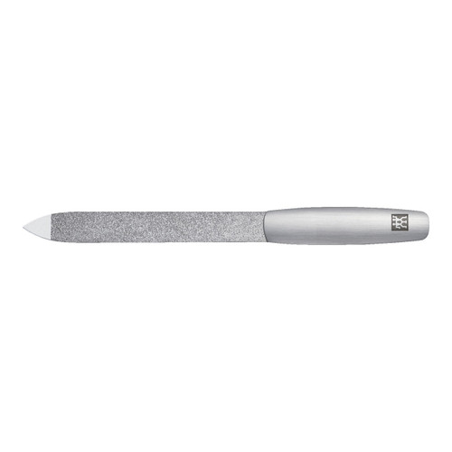 ZWILLING Sapphire Nail File (coarse and fine Grained File Surfaces for Shortening and Shaping, Cleaning tip), Premium, Silver, 5 inch