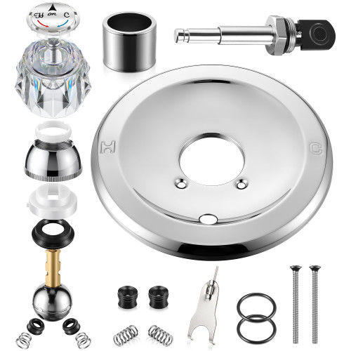 Valve Trim Repair Kit Compatible with Delta RP6046, Knob, Chrome