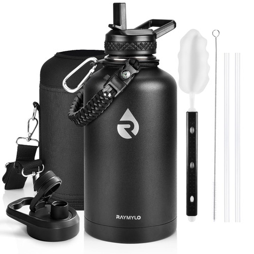 RAYMYLO Insulated Water Bottle 64 oz, Triple Wall Vacuum Stainless Steel