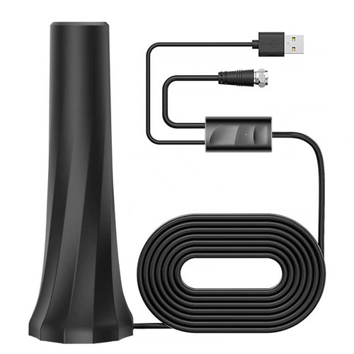 TV Antenna Indoor Long Range, Supports 4K 1080p Digital Antenna for Smart TV Indoor with Signal Amplifier 16ft HDTV Coax Cable
