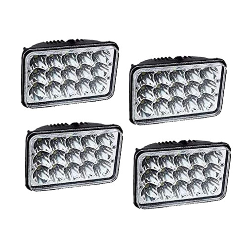 DOT 4PCS 4"X6" LED Headlights Compatible with Kenworth Peterbilt 378 357 379 Trucks - Rectangular Square Clear H4651/H4642/H4652/H4656/H4666/H4668/H6545 Headlamp Bulb Replacement Sealed Beam