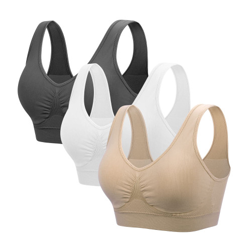 Coobie Seamless Comfort Bra,3-Pack,Medium