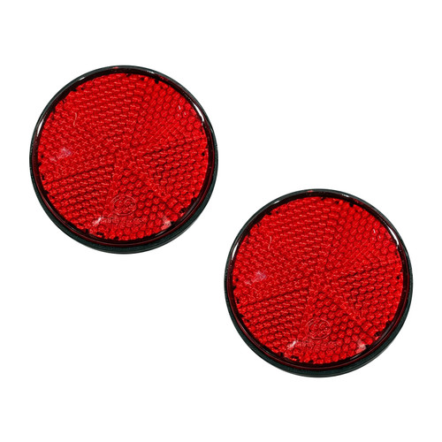 winterrock 2PCS Motorcycle Reflectors, Waterproof Round Red Reflector, High Visibility Bike Rear Reflector, Universal Warning Reflectors for Motorcycle, Bicycle, Scooter, Golf Cart (Red)