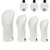Golf Club Head Covers - 4pcs PU Leather Stars Golf Headcovers for Woods and Driver Fairway Hybrid Golf Clubs with Interchangeable Tags - White