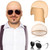 Mepase 3 Pcs Halloween Bald Cap with Sunglasses Party Costume Set, Beige