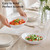 LIFVER 9" Serving Bowls for Wedding Decor, 36 OZ Porcelain Serving Dishes for Entertaining, Large Bowls Set for Soup Salad Side Dishes Pasta, Good Size for Dinner Party, Set of 4, White