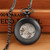 Whodoit Uncovered Arabic Numeral Dial Mechanical Pocket Watch for Men,Black