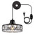 KAERDI Plug in Crystal Swag Pendant Light Hanging Lights with Plug in Cord