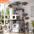 HavenlyYouth Cat Tree for Self-Cleaning Litter Box, 67.3''H Multi-Level Cat Tower for Automatic Litter Box 28.9H*24.1''L*21.1''D, Cat Tree Furniture with Perch and Cozy, Light Gray