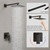 Heable Oil Rubbed Bronze Shower Faucet Set, Single Function Shower Trim Kit with Rough-in Valve, Square Rain Shower Head System Included Extra Long Shower Arm for Bathroom
