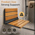 KoreTech Folding Shower Seat Teak, Bathla Safety Furniture Stainless Steel, Shower Seats for Elderly, Fold Down Shower Seat, Black Stainless Steel