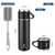 Stainless Steel Thermo 500ml/16.9oz Vacuum Insulated Bottle with Cup for Coffee Hot drink and Cold drink water flask.(Black,Single)
